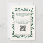 エレガントなグリーンボタニカル里親ケアシャワー 招待状 (裏面)