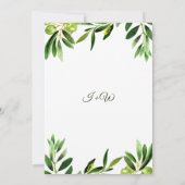 エレガントなグリーンボホサマーウェディング詳細カード 招待状 (裏面)