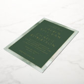 エレガントなグリーンマーブル結婚式招待状 箔招待状 (回転した状態)