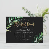 エレガントなグリーンリハーサルディナー、パーム 招待状 (スタンド正面)