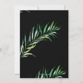 エレガントなグリーンリハーサルディナー、パーム 招待状 (裏面)