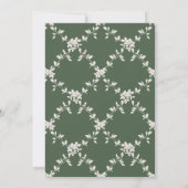 エレガントなグリーンリースのガーランドシダと実 招待状 (裏面)