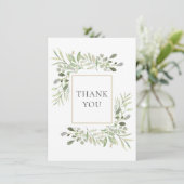 エレガントなグリーンリーフ サンキューカード (スタンド正面)
