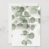 エレガントなグリーンレイ ボタニカル サンクス カード (裏面)