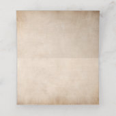 エレガントなグリーンローズゴールドのパーチメント折りテーブル プレイスカード (内部開封)