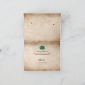 エレガントなグリーンローズゴールドクラウン水彩折り紙 サンキューカード (内部)