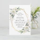 エレガントなグリーン ゴールドのグリーン彩りのリハーサルディナー 招待状 (スタンド正面)