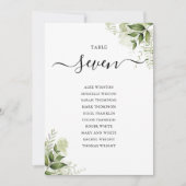 エレガントなグリーン シーティングプラン テーブルナンバー (正面)