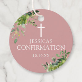 エレガントなグリーン ダスティ ローズ ピンクの確認 フェイバータグ