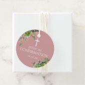 エレガントなグリーン ダスティ ローズ ピンクの確認 フェイバータグ (インサイチュ)