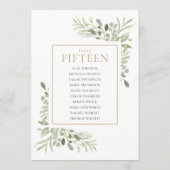 エレガントなグリーン テーブルナンバー15 席次表 招待状 (裏面)