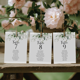 エレガントなグリーン テーブル番号 席次表カード