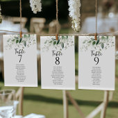 エレガントなグリーン テーブル番号 席順表 カード