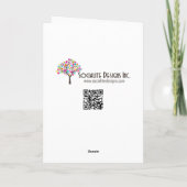 エレガントなグリーン ネイビーブルー 花柄 バースト サンクス サンキューカード (裏面)