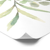 エレガントなグリーン フォト 生命の祝い 看板 ポスター (角)