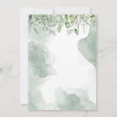 エレガントなグリーン フローラル ユーカリ ブライダルシャワー I 招待状 (裏面)