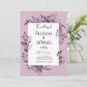 エレガントなグリーン ボーダー ウェディング 招待状 (スタンド正面)