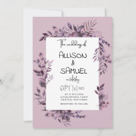 エレガントなグリーン ボーダー ウェディング 招待状