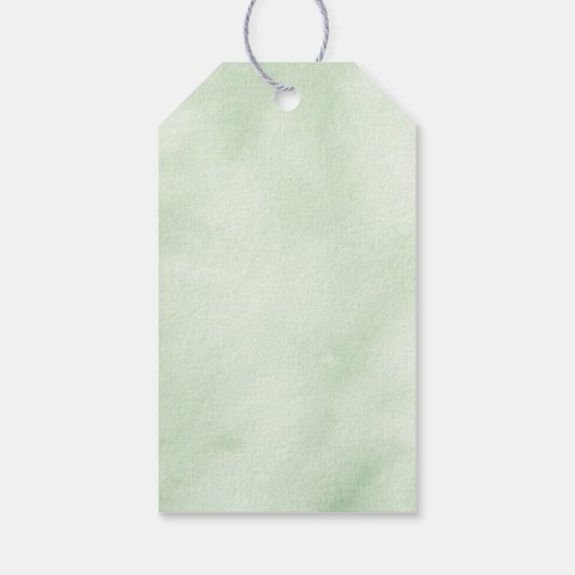 エレガントなグリーン モダンスクリプト サンクス フェイバー ギフトタグ (裏面)