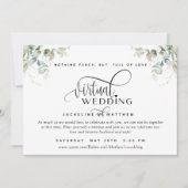 エレガントなグリーン、ユニークなオンライン仮想結婚式 セーブザデート (正面)