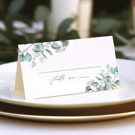 エレガントなグリーン・ユーカリの結婚式 プレイスカード