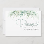 エレガントなグリーン ユーカリの葉 ウェディング リザーブ (正面)