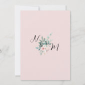 エレガントなグリーン ユーカリ ウェディング 招待状 (裏面)