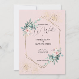 エレガントなグリーン ユーカリ ウェディング 招待状