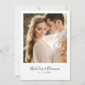 エレガントなグリーン ユーカリ ローズ フォト ウェディング 招待状 (裏面)