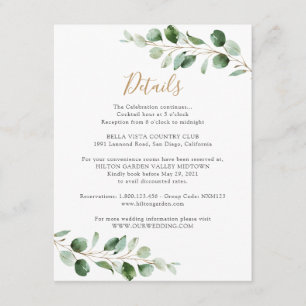 エレガントなグリーン ユーカリ 情報 詳細 エンクロージャーカード