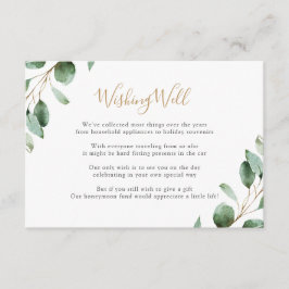 エレガントなグリーン ユーカリ 願い事の井戸 エンクロージャーカード