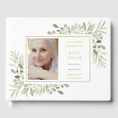 エレガントなグリーン 思い出の写真 追悼式 ゲストブック (正面)