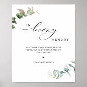 エレガントなグリーン  愛する人の記憶 ウェディングサイン ポスター (正面)