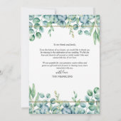 エレガントなグリー ネイチャー ボタニカル ウォーターカラー サンキューカード (裏面)