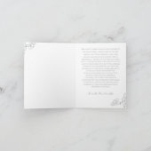 エレガントなグレイのシノワズリーバード＆クレストウェディング サンキューカード (内部)