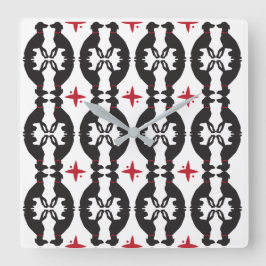 エレガントなグレイハウンドパターン時計 スクエア壁時計