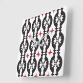 エレガントなグレイハウンドパターン時計 スクエア壁時計 (傾斜)