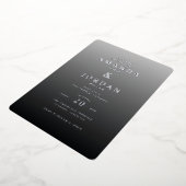 エレガントなグレイ ミニマル ウェディング 招待状 (回転した状態)