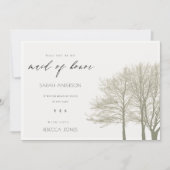 エレガントなグレーのシルバーオータム フレール メイドオブオナー 招待状 (正面)