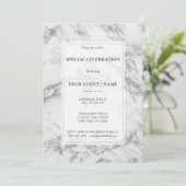 エレガントなグレーのシルバーグリッター大理石のイベント 招待状 (スタンド正面)