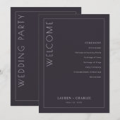 エレガントなグレーの式次第 プログラム (正面/裏面)