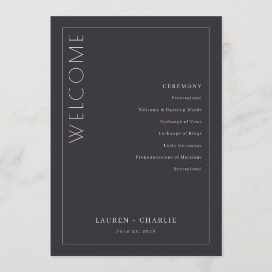 エレガントなグレーの式次第 プログラム (正面)