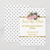 エレガントなグレーの白黒のスポット対応 RSVP カード (正面/裏面)