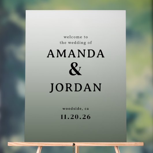 エレガントなグレーの結婚式看板 アクリルサイン (ニュートラル)