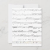 エレガントなグレーの音楽発表会 招待状 (正面)