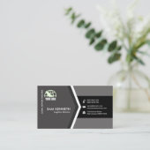 エレガントなグレースケールの矢じりの兵站学ディレクター 名刺 (スタンド正面)