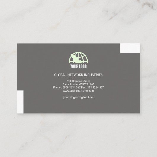 エレガントなグレースケールの矢じりの兵站学ディレクター 名刺 (裏面)