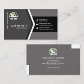 エレガントなグレースケールの矢じりの兵站学ディレクター 名刺 (正面/裏面)