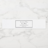 エレガントなグレー フレーム付き H ウォーターボトル ラベル (シングルラベル)