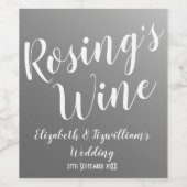 エレガントなグレー ワインボトルラベル ワインラベル (シングルラベル)